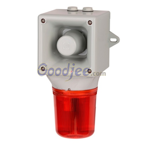 AB105LDADC024AA0A1G-R 灰色灯身，E2S LED 信号灯,24V,IP65 红色灯罩，报警器