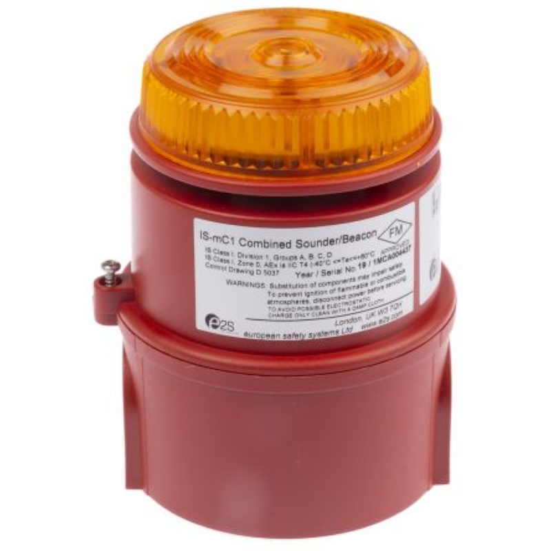 IS-MC1-R/A e2s 声光报警器16-28V直流, 琥珀色IP65, 100dB
