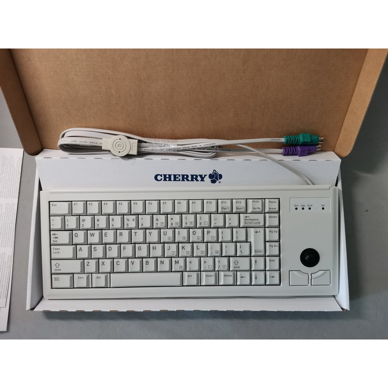 樱桃Cherry G84-4400LPBEU-0 PS2接口,触摸板工控键盘白色欧洲布局83键