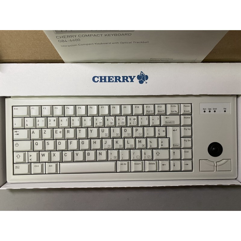 樱桃Cherry G84-4400LPBFR-0 PS2接口触摸板工控键盘白色法文布局84键